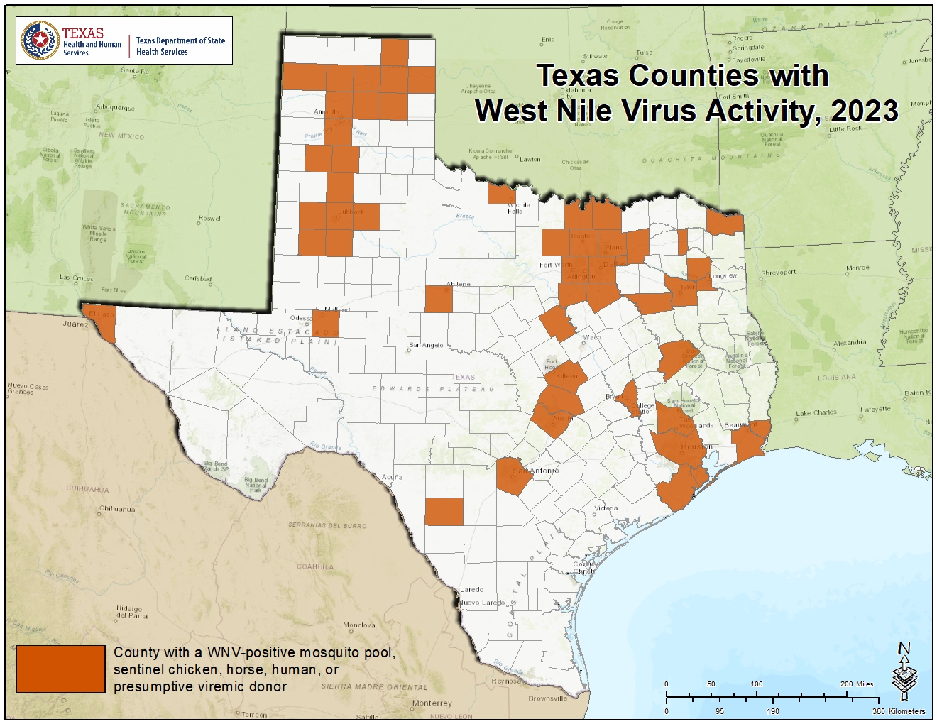 2023 Texas West Nile Virus Maps Texas DSHS